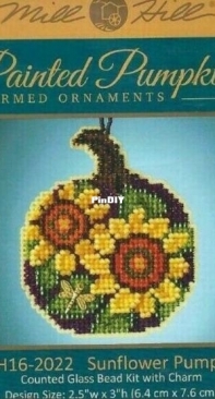Mill Hill - Painted Pumpkins Charmed Ornaments MH16-2022 Sunflower Pumpkin XSD