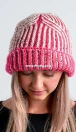 Bicolor Brioche Beanie by Yarnspirations Design Studio-Free