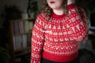 Festive Yoke Pullover by Eli Langstrompe - Skeindeer Knits
