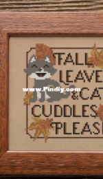 Wild Violet Cross Stitch - Fall Leaves and Cat Cuddles