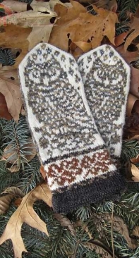 Owl in Oaks Mittens by Natalia Moreva