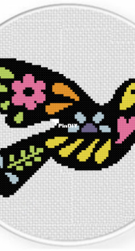 Daily Cross Stitch - Sugar Skull Bird