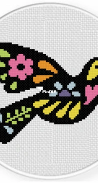Daily Cross Stitch - Sugar Skull Bird