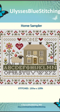 Ulysses Blue Stitching - Home Sampler
