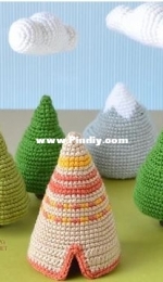 Elisas Crochet - Elisa Sartori - Woodland crib mobile teepee and clouds - Free
