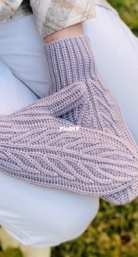 Crochet together - Svetlana Kochkina - Светлана Кочкина - Mittens Feathers - Варежки Feathers - Russian