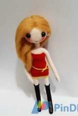 Unknown Designer - Crochet Red Dress Girl - Chinese - Free