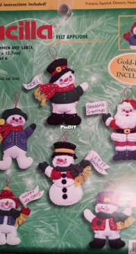 Bucilla Felt Applique - 84265 - Cheerful Snowmen and Santa