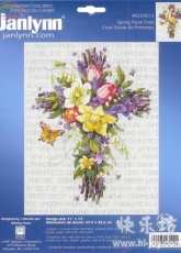 Janlynn 023-0512 - Spring Floral Cross by Nancy Rossi