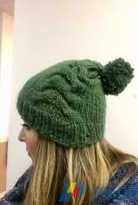 Ponytail Hat with Optional Pom Pom by Merissa Madden-Free