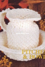 Milk Glass Crochet - Margaret Anderson - 87Q04 Pitcher and Bowl
