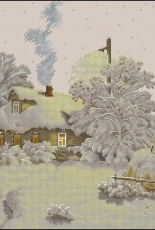 Winter in the Village by Meshkova