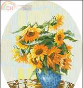 Wiehler Gobelin 2708 Sunflowers in Blue Vase