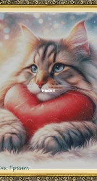 Maine coon with a heart by Ekaterina Grint