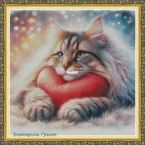 Maine coon with a heart by Ekaterina Grint