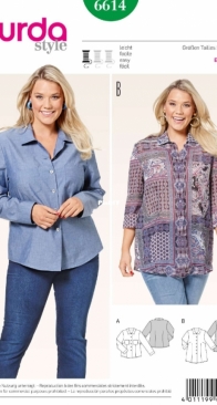 Burda Style - 6614 - Blouse - Size 44-56