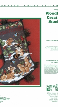 Janlynn 125-06 Woodland Creatures Stocking / The Vermillion Stitchery 006 Woodland Creatures Stocking by Donna Vermillion Giampa XSD