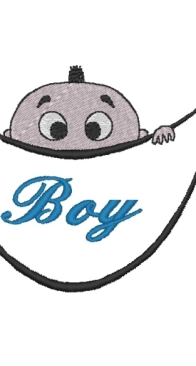Vikky Hand Craft - Boy Peeking - Machine Embroidery Pattern