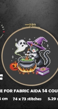 MaxStitchesArt - Witch Cat 2