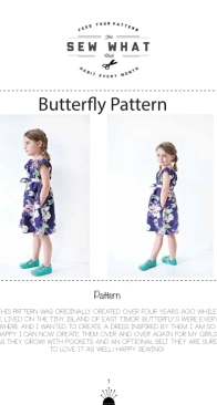 Sew What - Butterfly Dress - Girls Size 2T - 12