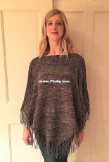 Subtle Contrasts Suede Poncho by Becky Rudella