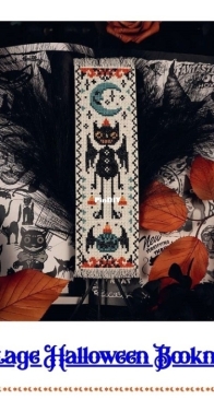 The Witchy Stitcher - Vintage Halloween Bookmark from Witchy Stitching PCS + XSD