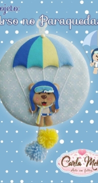 Carla Melo Arte em Feltro - Bear on Parachute - Urso no Paraquedas - Portuguese - Free