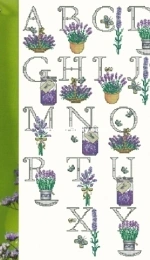 Lavender & Lace ABC from The World of Cross Stitching 148 XSD