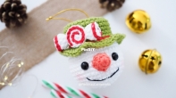 Receitas Carneirinho - Izabel Carneiro - Snowman Ornament - Bola Boneco de Neve - Portuguese