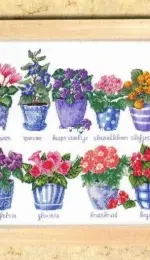 Permin of Copenhagen 70-3440 - Blue Pots with Plants PCS