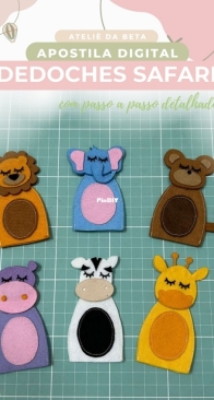 Atelie da Beta - Roberta Ferreira - Safari Finger Puppets - Dedoches Safari - Portuguese - Free
