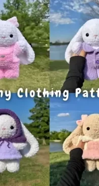 SweetPeaPlush - Melissa Ibarra - Collared Onesie Bunny, and Layered Shirt and Overall Dress Bunny