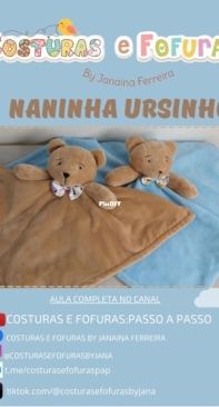 Costuras e Fofuras - Little Teddy Bear Blanket - Naninha Ursinho - Janaina Ferreira - Portuguese - Free
