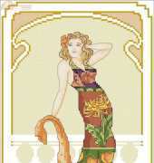 Art Nouveau Autumn Mucha Lady by Maria Diaz from Cross Stitch Gold 24 XSD