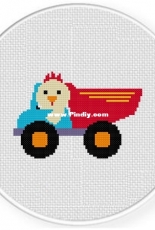Daily Cross Stitch - Truck Driving Chicken