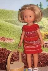 GrandmaKnits- Cute Dress for Les Cheries 14"inch Doll by Janice Helge-Free