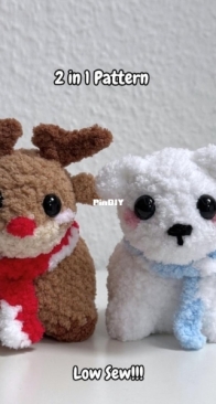 Didis Plushies - 2 in 1 Chubby Polar Bear and Reindeer