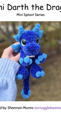 Snuggle Beans Crochet - Shannon Munro - Mini Sploot Series: Mini Darth the Dragon