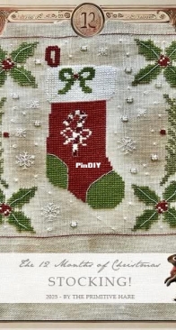 The primitive hare- 12 months of christmas-#3 - stocking