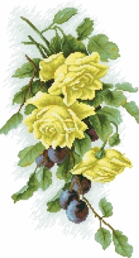 Luca-S B2230 Yellow Roses and Plums PCS
