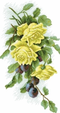 Luca-S B2230 Yellow Roses and Plums PCS
