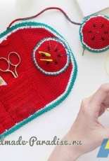 Watermelon Crochet Hook Holder Pouch - Russian - Free