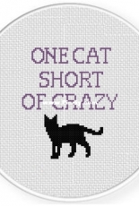 Daily Cross Stitch - One Cat Short of Crazy