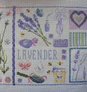 DMC lavender patchwork sampler