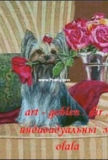 Art-goblen - Dog with Roses