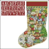 Elf Stocking by Durene Jones from The World of Cross Stitching 300 XSD