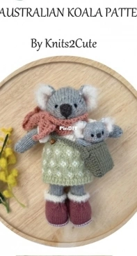 The australian Koala (Mrs Wattle, mum and baby blossom) by Knits2Cute