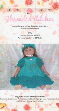 Threadsnstitches - Deanne Eckert - AG1801 For American Girl or 18 inch Doll