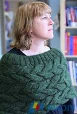 Knitting Bee-Braided Cable Hug Poncho by Jami Brynildson-Free