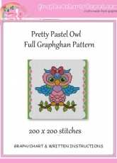 GraphedChartsDepot - Lissa Mitchell - Pretty Pastel Owl Throw Graphghan Pattern